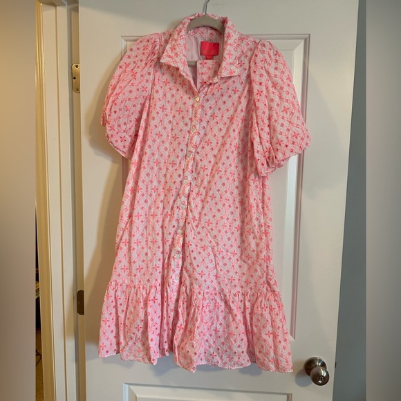 Lilly Pulitzer CARTLEY elbow sleeves eyelet shirtdress, 8 - Picture 10 of 10